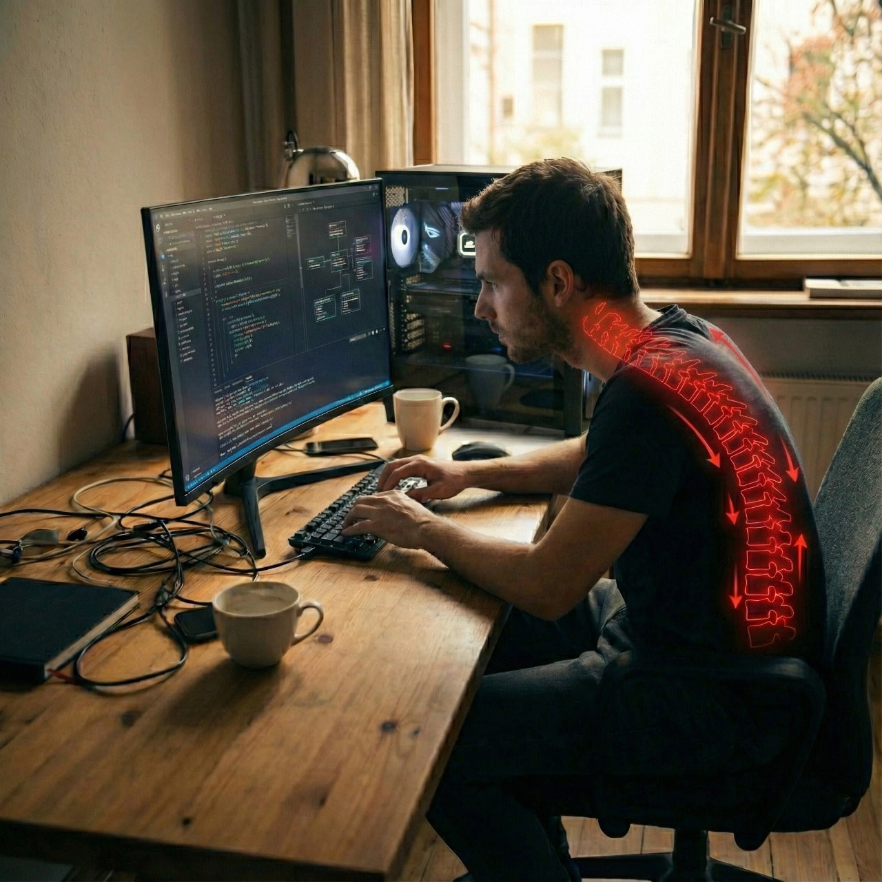 Yazılımcılarda Duruş Bozukluğu ve Omurga Sağlığı: Neden Önemli ve Kodgem Straight Nasıl Destek Olur?